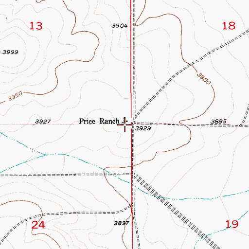 Topographic Map of Price Ranch, NM