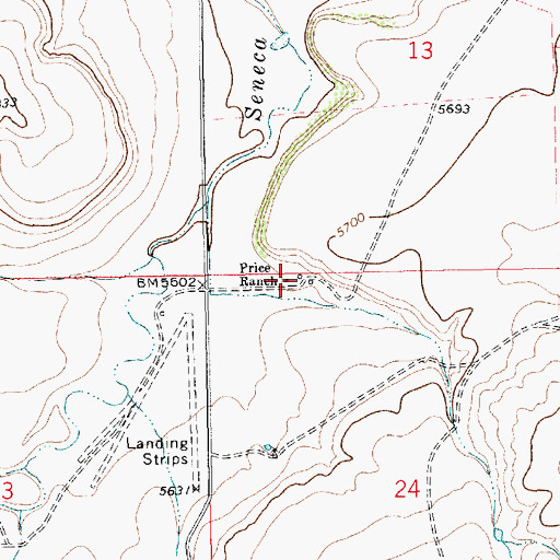 Topographic Map of Price Ranch, NM