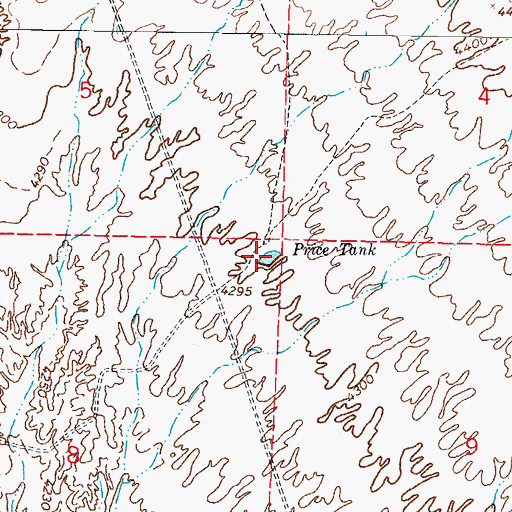 Topographic Map of Price Tank, NM