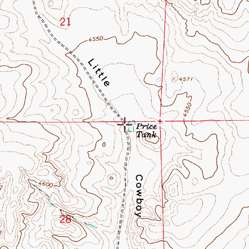 Topographic Map of Price Tank, NM