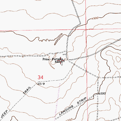 Topographic Map of Price-Portales Ranch, NM