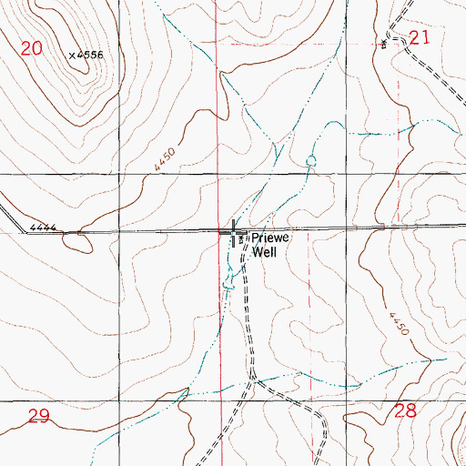 Topographic Map of Priewe Well, NM