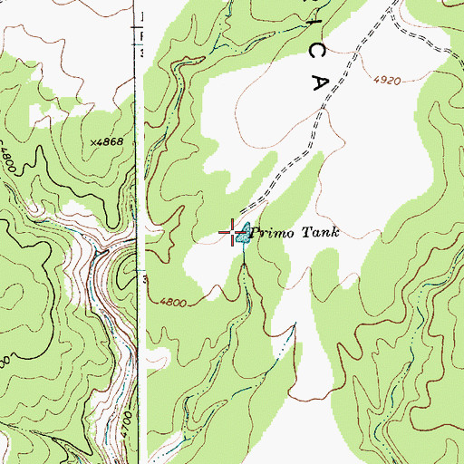 Topographic Map of Primo Tank, NM