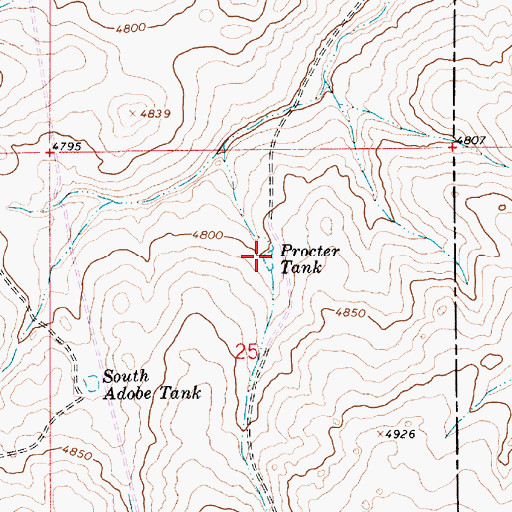 Topographic Map of Procter Tank, NM