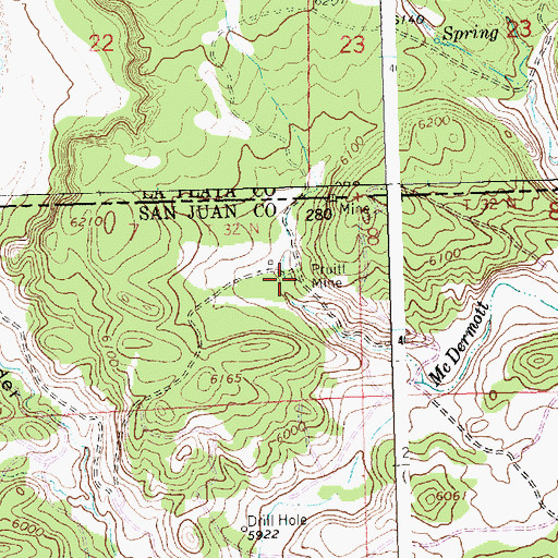 Topographic Map of Pruitt Mine, NM