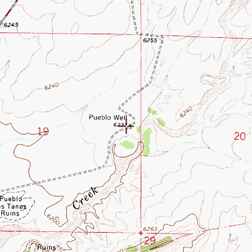 Topographic Map of Pueblo Well, NM