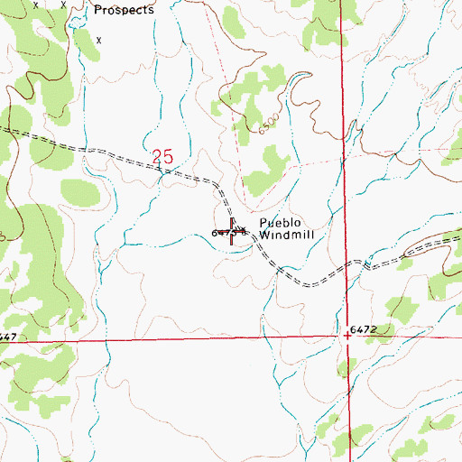 Topographic Map of Pueblo Windmill, NM