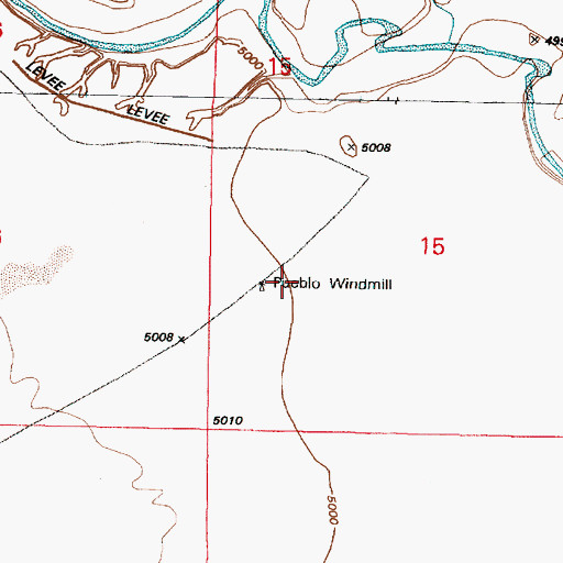 Topographic Map of Pueblo Windmill, NM