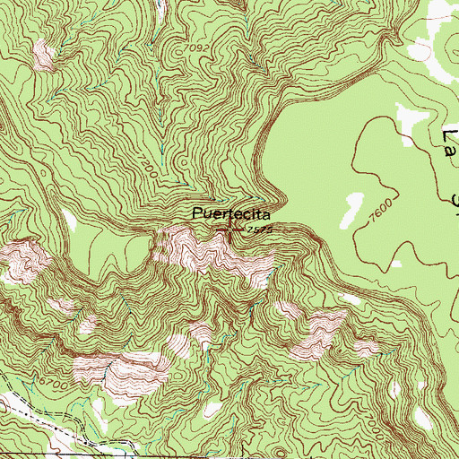 Topographic Map of Puertecita, NM