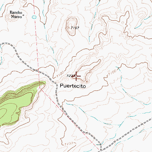 Topographic Map of Puertecito, NM