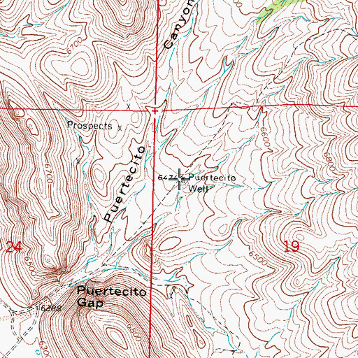 Topographic Map of Puertecito Well, NM