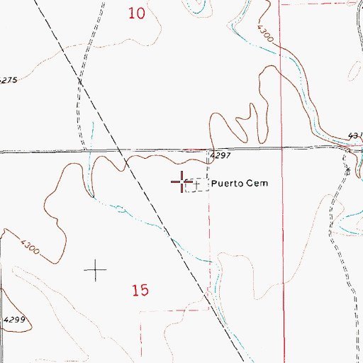 Topographic Map of Puerto Cemetery, NM