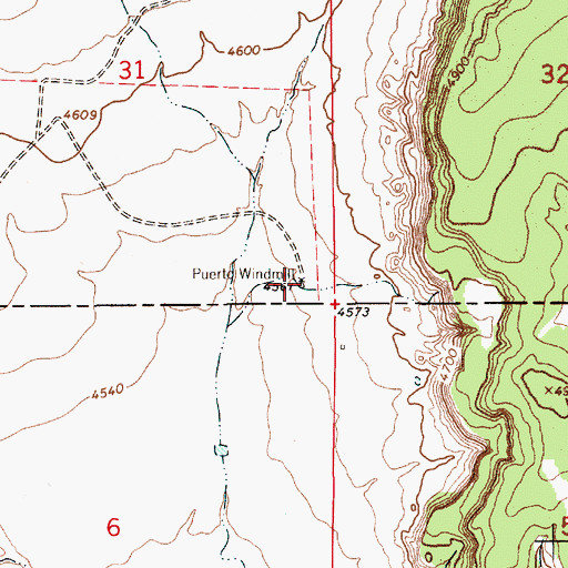 Topographic Map of Puerto Windmill, NM