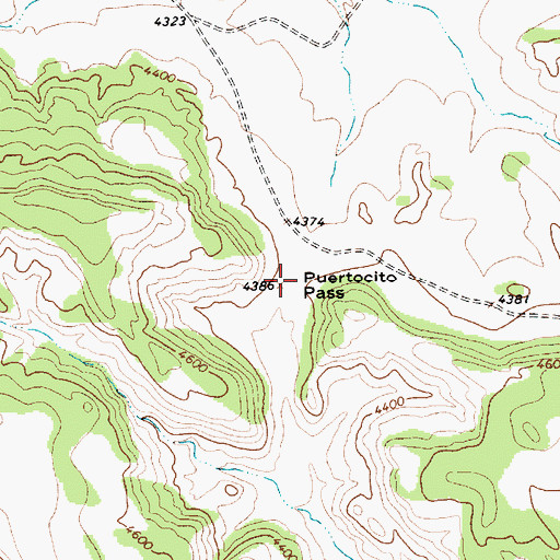 Topographic Map of Puertocito Pass, NM