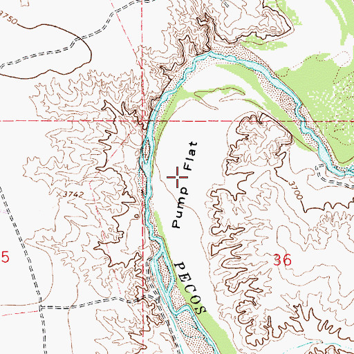 Topographic Map of Pump Flat, NM