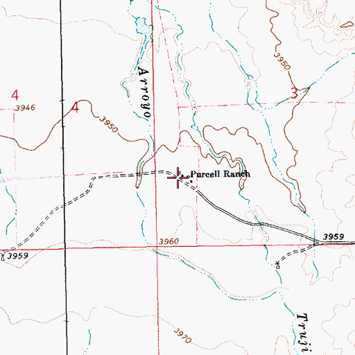 Topographic Map of Purcell Ranch, NM