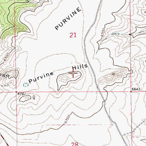 Topographic Map of Purvine Hills, NM