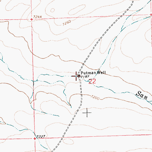 Topographic Map of Putman Well, NM