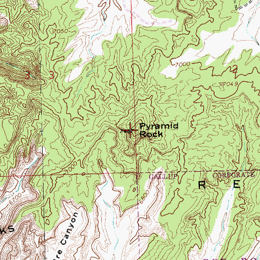 Topographic Map of Pyramid Rock, NM