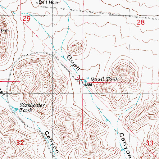 Topographic Map of Quail Tank, NM
