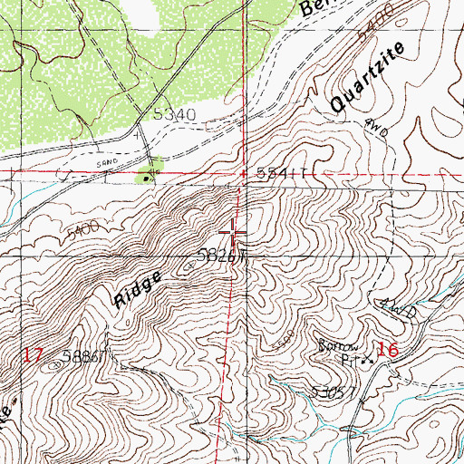 Topographic Map of Quartzite Ridge, NM