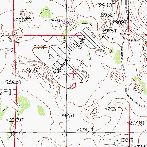 Topographic Map of Queen Lake, NM
