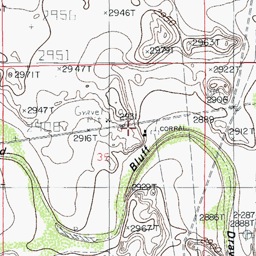 Topographic Map of Queen Ranch, NM