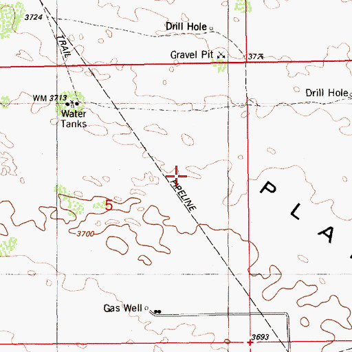 Topographic Map of Querecho Plains, NM