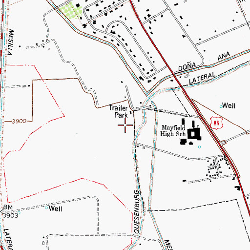 Topographic Map of Quesenburg Lateral, NM