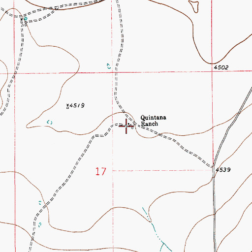 Topographic Map of Quintana Ranch, NM