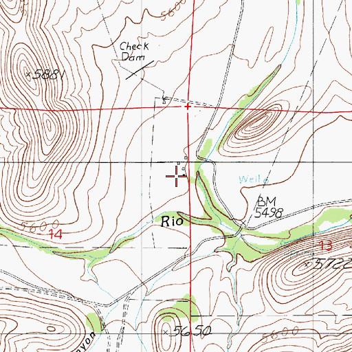 Topographic Map of R Vandewart Ranch, NM