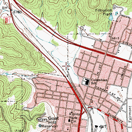 Topographic Map of Railroad Canyon, NM
