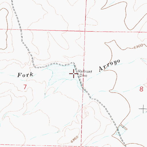 Topographic Map of Railroad Dike, NM