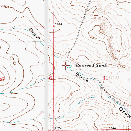 Topographic Map of Railroad Tank, NM