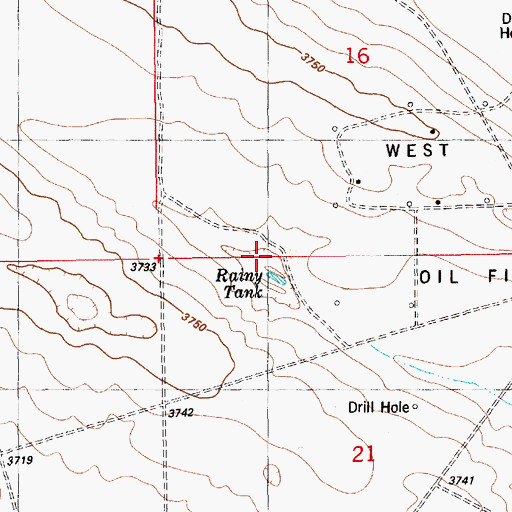 Topographic Map of Rainy Lake, NM