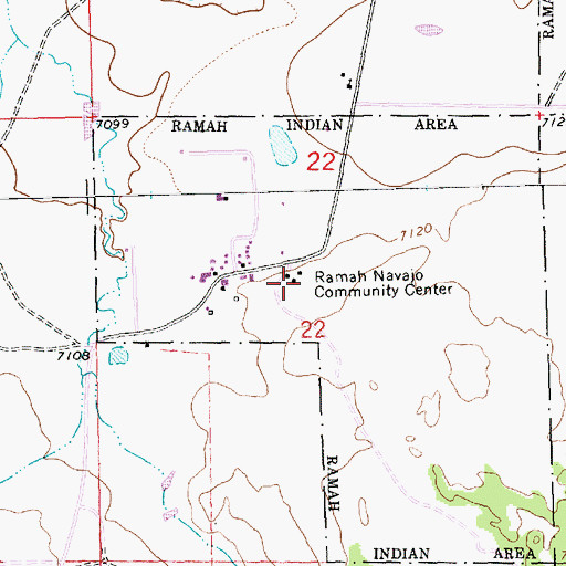 Topographic Map of Ramah Navajo Community Center, NM