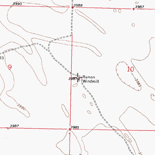Topographic Map of Ramon Windmill, NM