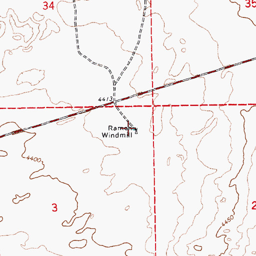 Topographic Map of Ramon Windmill, NM