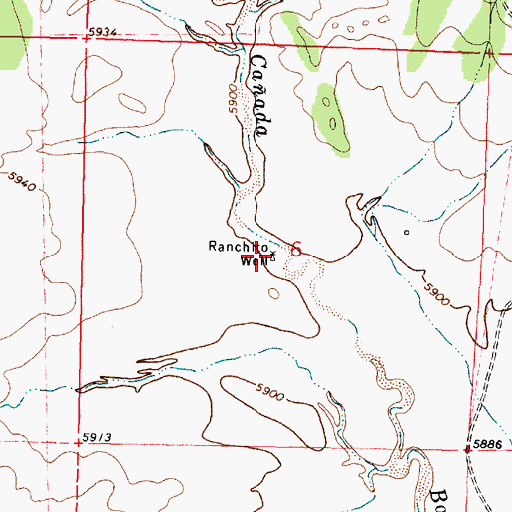 Topographic Map of Ranchito Well, NM