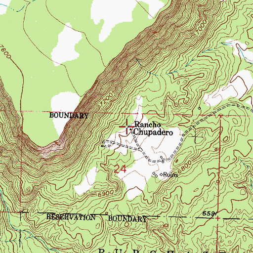 Topographic Map of Rancho Chupadero, NM