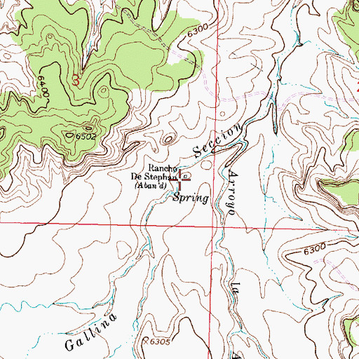 Topographic Map of Rancho De Stephan, NM
