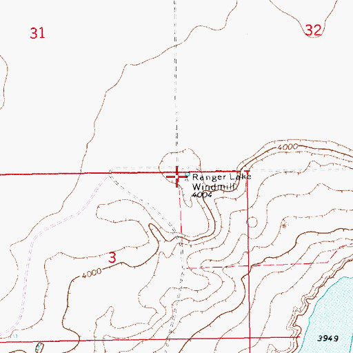 Topographic Map of Ranger Lake Windmill, NM