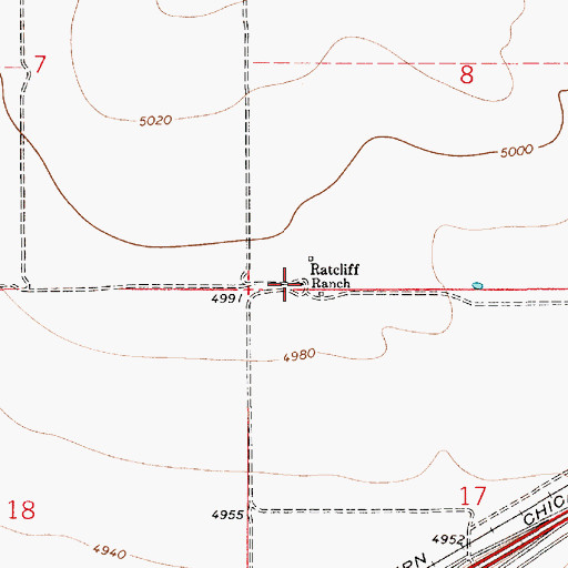 Topographic Map of Ratcliff Ranch, NM