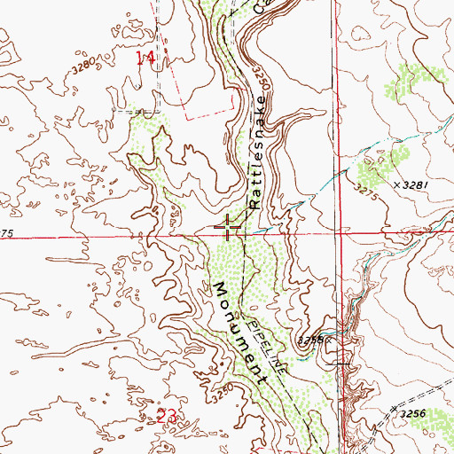 Topographic Map of Rattlesnake Canyon, NM