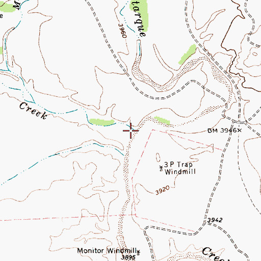 Topographic Map of Rattlesnake Creek, NM