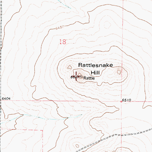 Topographic Map of Rattlesnake Hill, NM