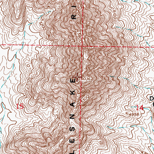 Topographic Map of Rattlesnake Ridge, NM