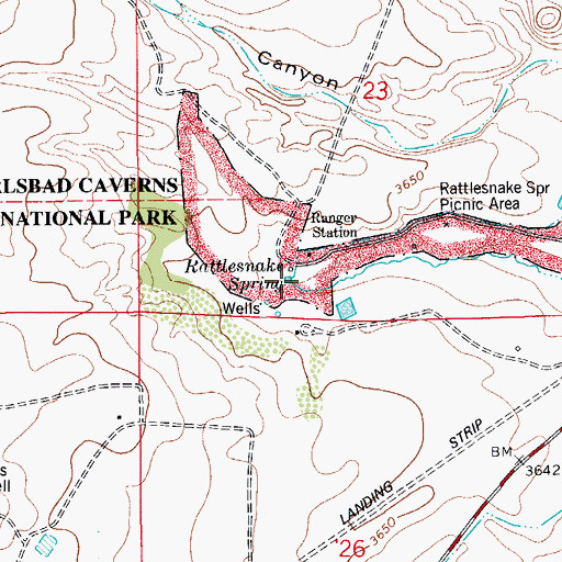 Topographic Map of Rattlesnake Springs, NM