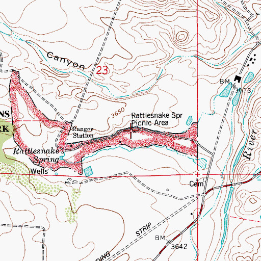 Topographic Map of Rattlesnake Springs Picnic Area, NM