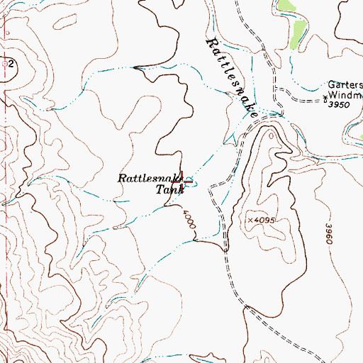 Topographic Map of Rattlesnake Tank, NM